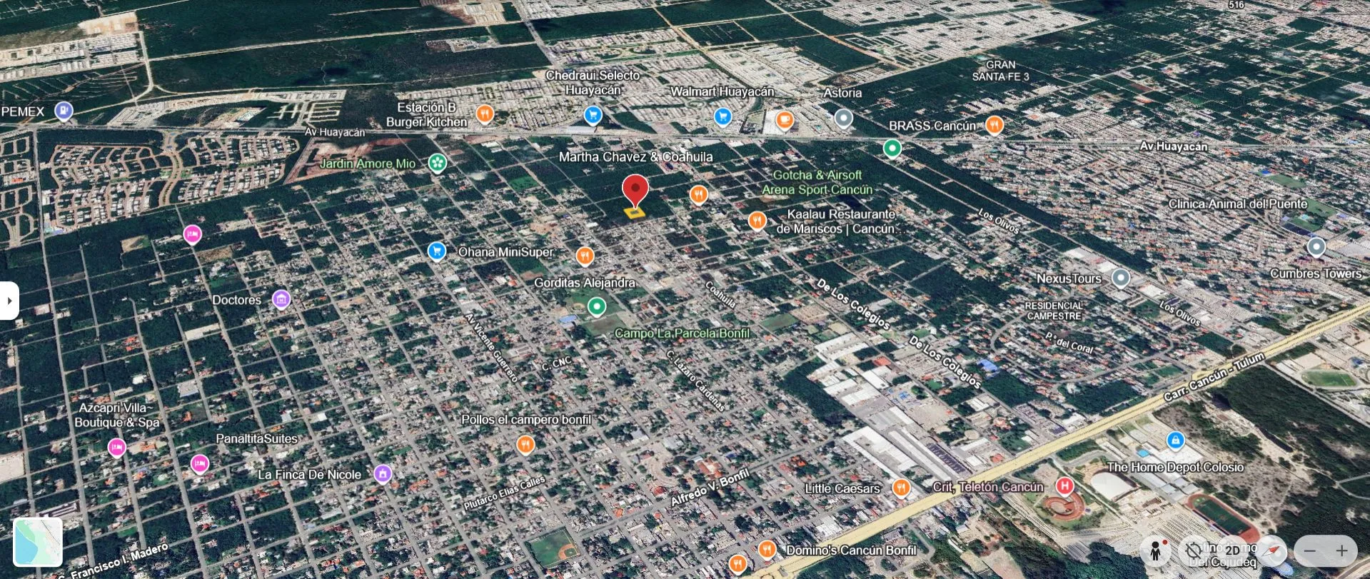 Terreno en Venta 2,500 m2 en Esquina Calle Coahuila y Martha Chávez Padrón Alfredo V Bonfil Cancún - 6