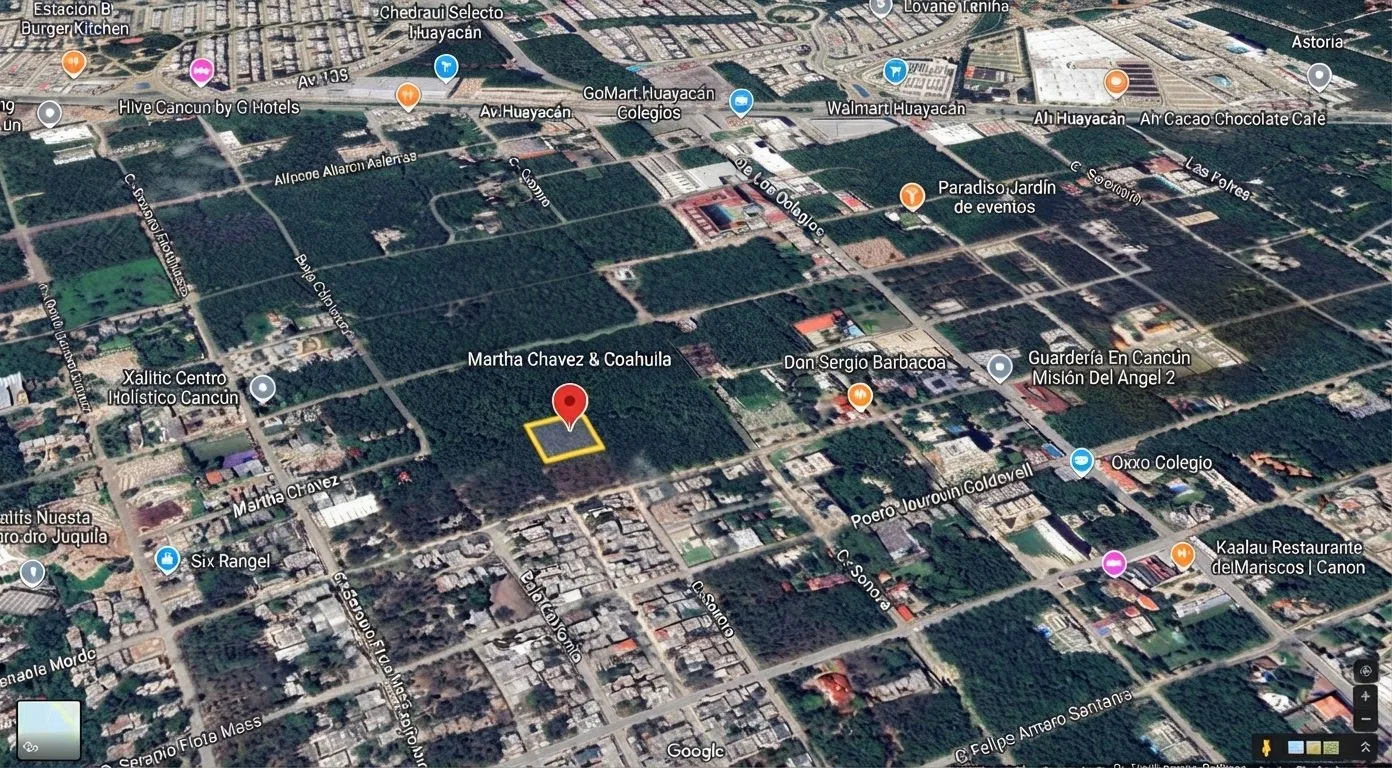 Terreno en Venta 2,500 m2 en Esquina Calle Coahuila y Martha Chávez Padrón Alfredo V Bonfil Cancún - 5